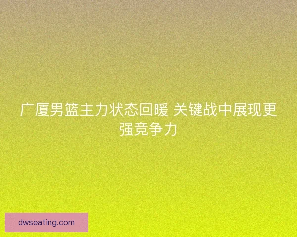 广厦男篮主力状态回暖 关键战中展现更强竞争力