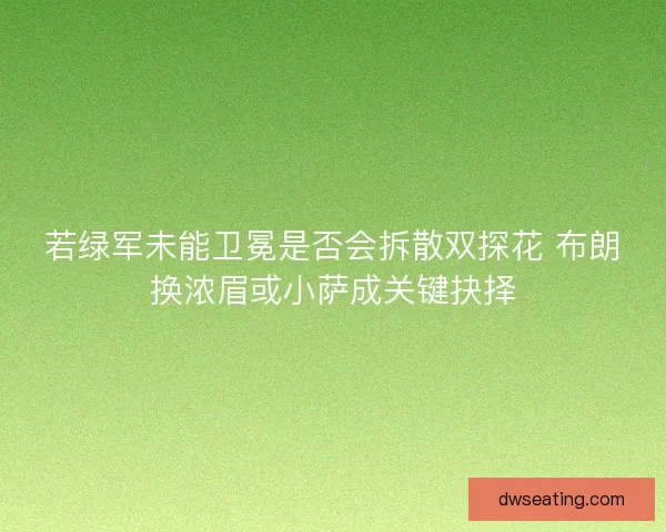 若绿军未能卫冕是否会拆散双探花 布朗换浓眉或小萨成关键抉择